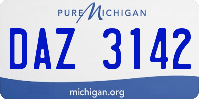 MI license plate DAZ3142