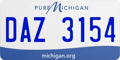 MI license plate DAZ3154