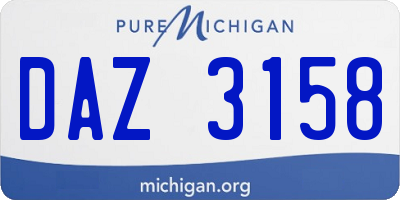 MI license plate DAZ3158