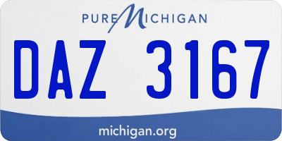 MI license plate DAZ3167