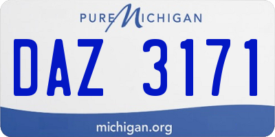 MI license plate DAZ3171