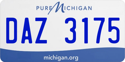 MI license plate DAZ3175