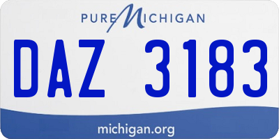 MI license plate DAZ3183