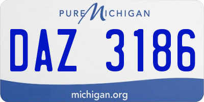 MI license plate DAZ3186