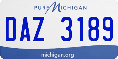 MI license plate DAZ3189