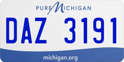 MI license plate DAZ3191