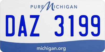 MI license plate DAZ3199