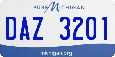 MI license plate DAZ3201