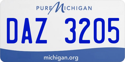 MI license plate DAZ3205