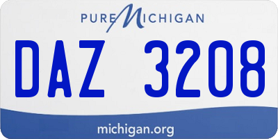 MI license plate DAZ3208