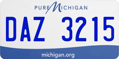 MI license plate DAZ3215