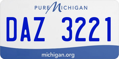 MI license plate DAZ3221