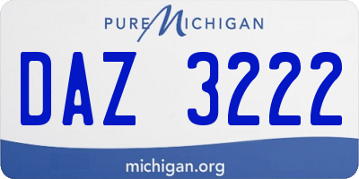 MI license plate DAZ3222