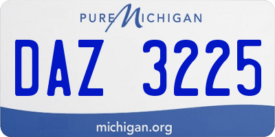 MI license plate DAZ3225