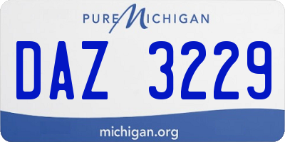 MI license plate DAZ3229