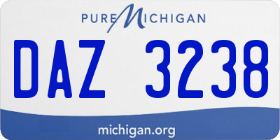 MI license plate DAZ3238