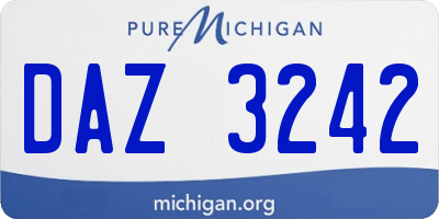MI license plate DAZ3242