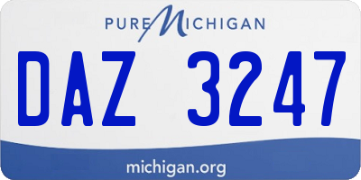 MI license plate DAZ3247