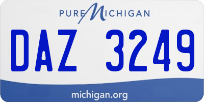 MI license plate DAZ3249