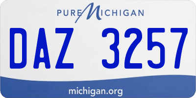 MI license plate DAZ3257