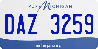 MI license plate DAZ3259