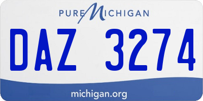 MI license plate DAZ3274