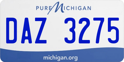 MI license plate DAZ3275