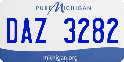 MI license plate DAZ3282