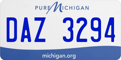 MI license plate DAZ3294