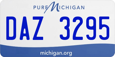MI license plate DAZ3295