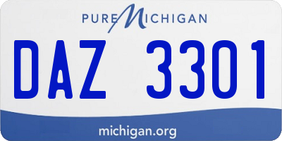 MI license plate DAZ3301