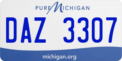 MI license plate DAZ3307