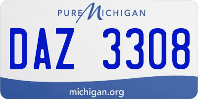 MI license plate DAZ3308