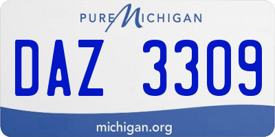 MI license plate DAZ3309