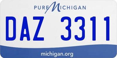 MI license plate DAZ3311