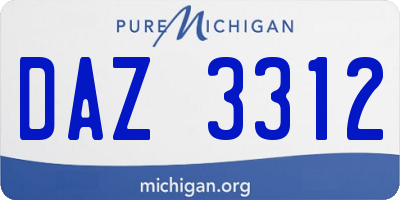 MI license plate DAZ3312
