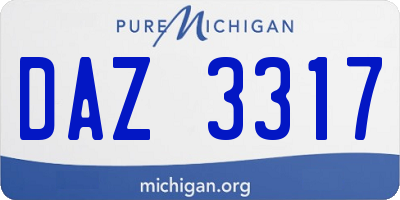 MI license plate DAZ3317