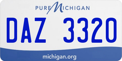MI license plate DAZ3320