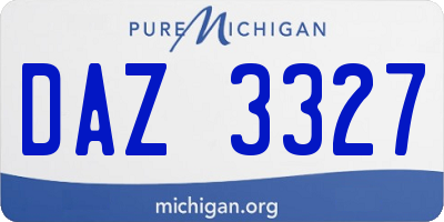 MI license plate DAZ3327