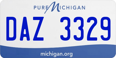 MI license plate DAZ3329