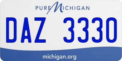 MI license plate DAZ3330