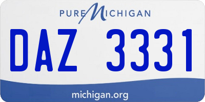 MI license plate DAZ3331