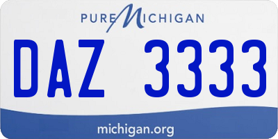 MI license plate DAZ3333
