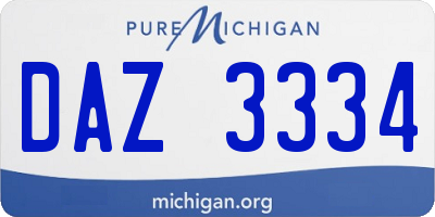 MI license plate DAZ3334