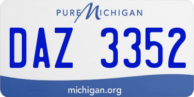 MI license plate DAZ3352