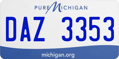 MI license plate DAZ3353