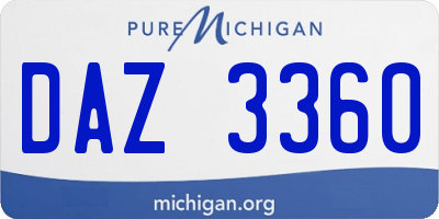 MI license plate DAZ3360