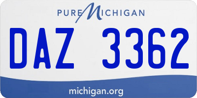MI license plate DAZ3362