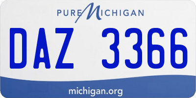MI license plate DAZ3366