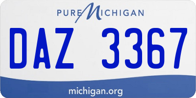 MI license plate DAZ3367